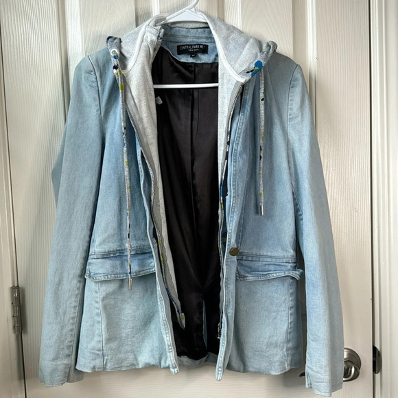 Central Park WestNew York x Revolve 2-in-one Hooded Denim Blazer XS FLAWED - Picture 5 of 15